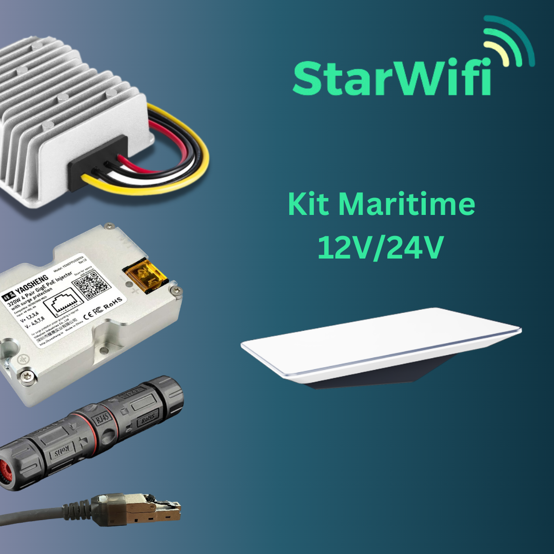 StarWifi Kit Maritime - Alimentazione 12V/24V compatibile con Starlink ad High Performance