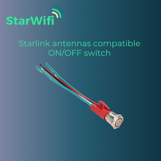 Interrupteur lumineux 12V/24V compatible antennes Starlink (V2, V3, Mini et Haute Performance 24V)