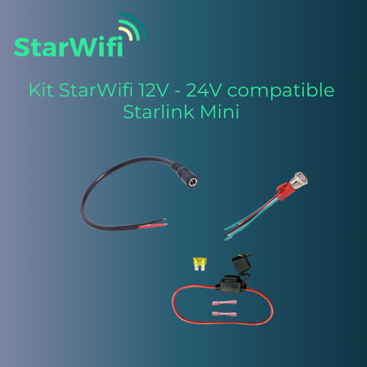 Kit StarWifi Plug & Play V3 - Alimentazione 12V / 24V compatibile Starlink V3 (senza router wifi)